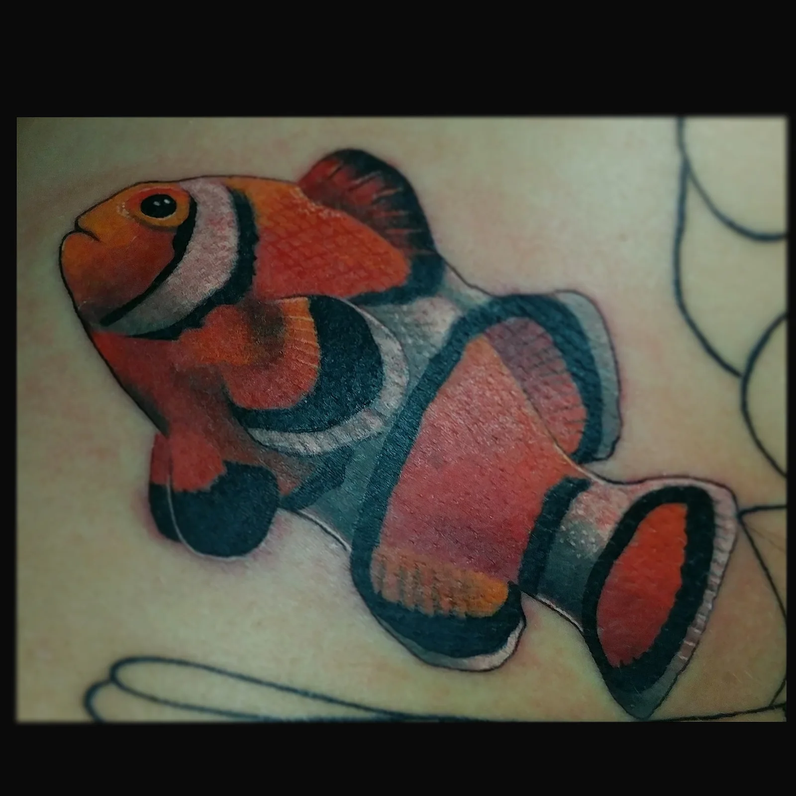 Color clownfish tattoo